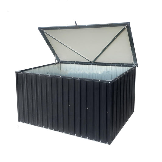 BouPower 215 Gallon Outdoor Storage Box,Waterproof Lockable Mental Deck Box for Patio Furniture Cushions Garden Tools
