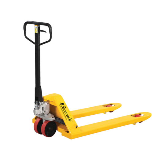5Seconds Manual Pallet Jack 5500 lb Capacity, Heavy Duty Pallet Truck with Polyurethane Wheels, 27" W x 48" L Forks, Hand Pallet Truck for Warehouse, Includes Wheel Stopper & Tracker