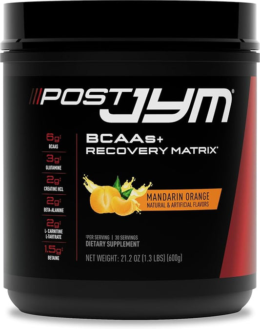 JYM Supplement Science Post JYM Active Matrix Mandarin Orange Amino Recovery Powder Pure Creatine HCL, BCAA?™s, Glutamine, Carnitine, Betaine, Taurine for Strength, Repair, Performance 30 Servings