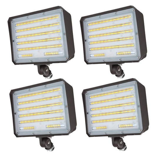 Bekada LED Flood Lights Outdoor with Dusk to Dawn Photocell, 3/4/5000K Security Lighting 100W 80W 60W Tunable, IP65 Waterproof Knuckle Mount Exterior Floodlights for Barn, Backyard, ETL Listed, 4 Pack
