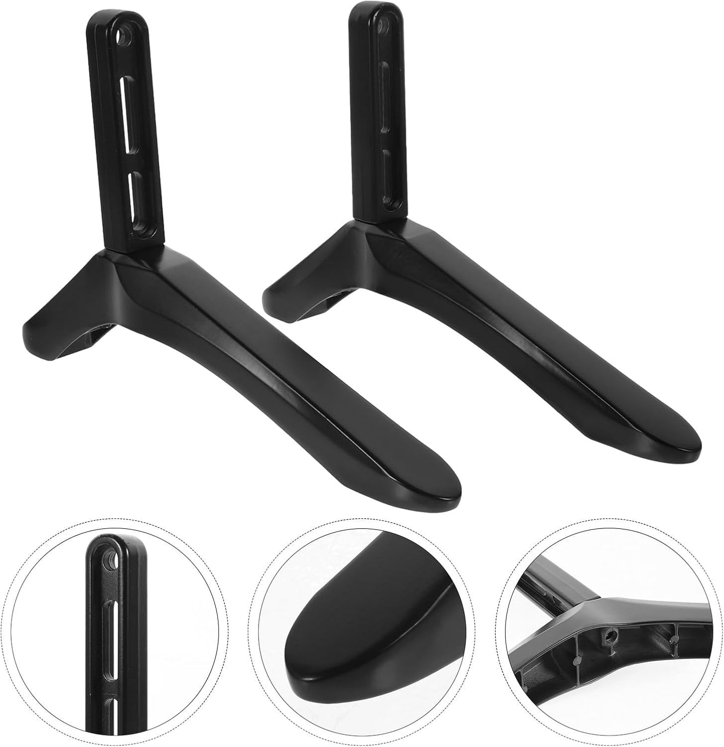 KICHOUSE Setup Tv Base Pedestal with Screws Black Tv Holder Table Support Stand Stand Suitable for Living Room