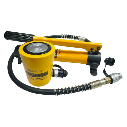 Bigorenda 20T Hydraulic Cylinder Jack Sets Porta Power Ram Jack Kit,CP-180 Manual Hydraulic Hand Pump,2"Stroke,Single Acting Lifting Cylinder for Machinery Shipbuilding Short Distance Lifting Leveling