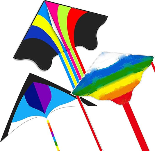 Mint's Colorful Life Kite Set for Kids and Adults, Easy to Fly Butterfly Delta Airplane Dragon Octopus Kite, Large Beach Kites Kits with 300ft String, Best for Gifts & Family Outings