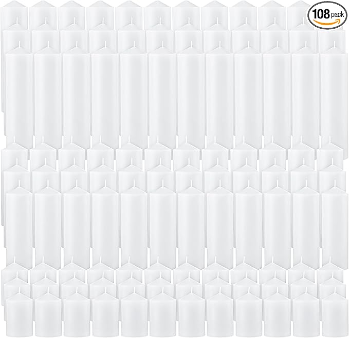 MTLEE 108 Pcs Pillar Candles Bulk Set of 3 Long Burning Wax Pillar Candles 2 in x 3, 6, 8 Inch Dripless Unscented Smokeless Candles for Wedding Party Spa Lantern Fireplace Home