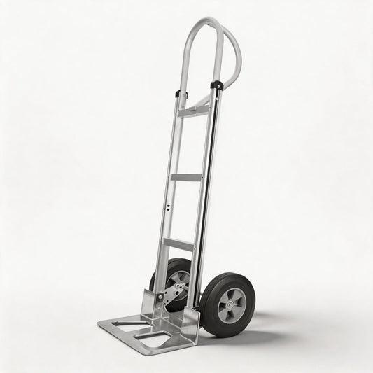 550 lbs Heavy Duty Aluminum Ergonomic Loop Handle, 10" Solid Rubber Wheels, Beveled Nose Plate, Ideal for Transporting Heavy Items, Portable and Durable Aluminum Frame (Curved Handle,550lb)