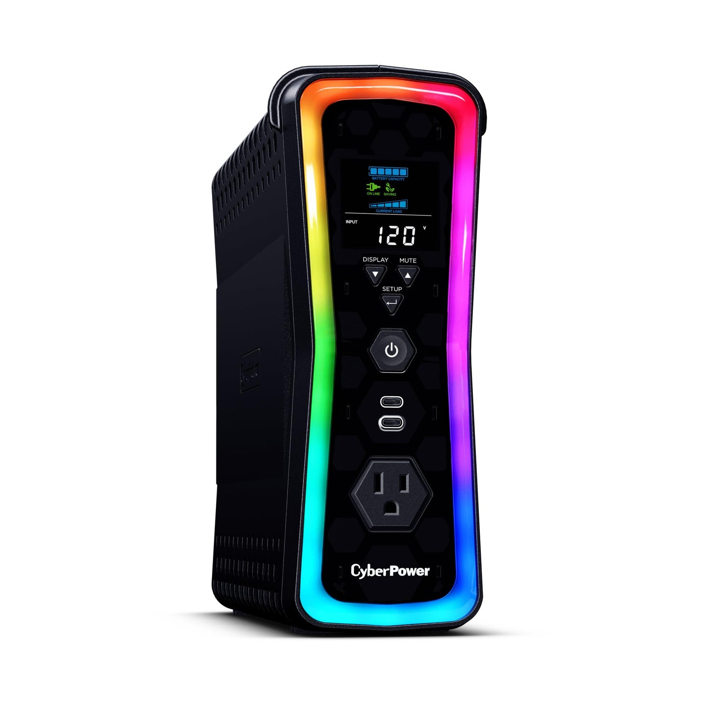 CyberPower GX150C2 Gaming UPS Battery Backup and Surge Protector, 1500VA/1000W, RGB Lighting, 13 Outlets, USB‑C Charging, UL Certified