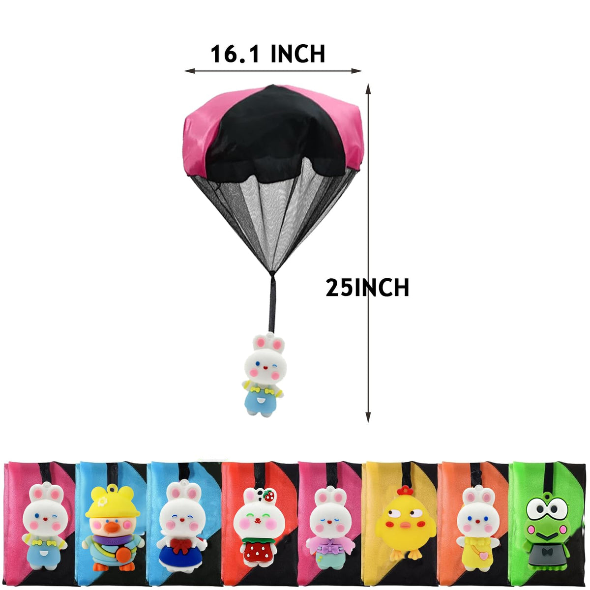 Rdogeia 8PCS Easter Parachute Toys,Easter Basket Stuffers with Hand Throw Flying Toys for Kids Boys Girls Easter Egg Fillers Ideas Gifts, Easter Party Favor