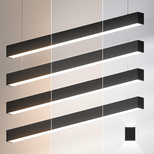 4FT LED Linear Lights 50/45/40/35/30W Up and Down Light, 3000/4000/5000K 4 Feet Commercial Shop Lighting for Office Garage Basement Shop Dining Room bar, Dimmable 4’ Architectural Fixture-4Pack