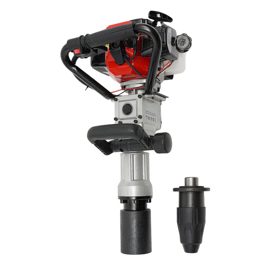 32.7CC 2 Stroke Gas Powered T Post Driver, 1000W Portable Fence Post Driver with Conversion Head, 7000RPM Petrol Pile Driver Hammer with Air-Cooled System for A Range of Piling Projects