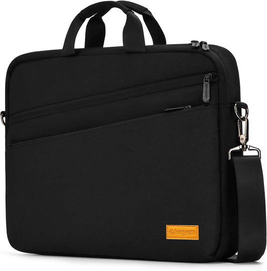 bagasin 17 17.3 inch Laptop Computer PC Shoulder Bag Carrying Case, Water-Repellent Fabric Briefcase, Lightweight