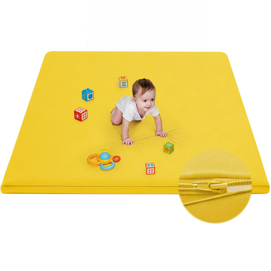 ILPEOD Waterproof Baby Play Mat for Floor Memory Foam 50 * 50 Cushion Playpen Playmat Tummy Time Crawling Mat Nursery Rug Thick Pad Create Soft & Safe Area for Infants,Toddler,Kid,Yellow