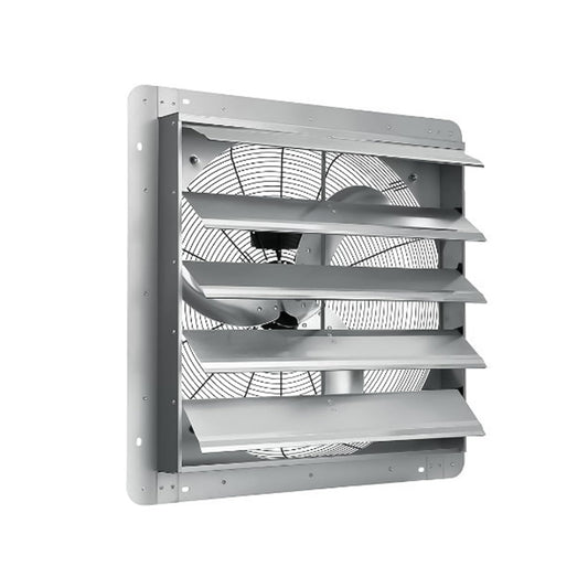20" Wall Mounted Shutter Exhaust Fan, 3500 CFM Aluminum Blades, 1500 RPM High Speed Low Noise, Automatic Shutter Attic Fan with Exhaust and Intake for Home Attic Garage Greenhouse Shed Basement