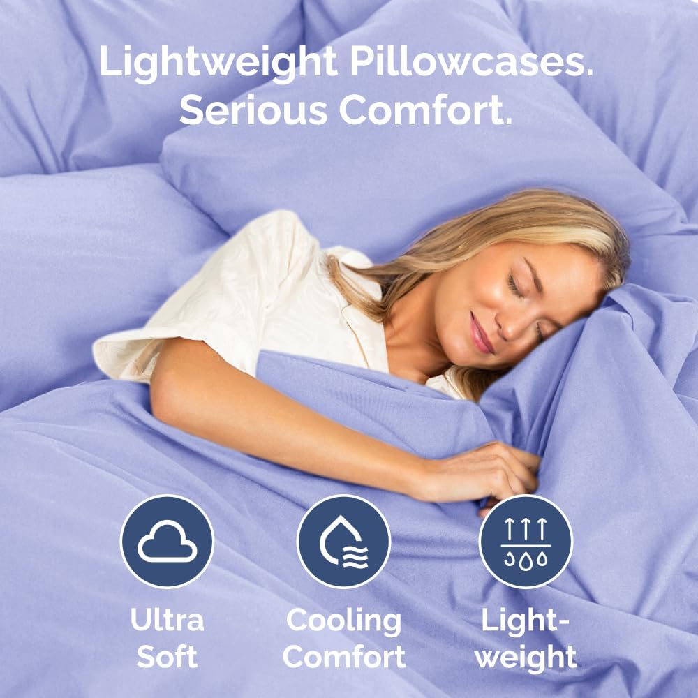 Queen Pillow Cases by [Brand Name] - Ultra Soft Hotel Quality Covers | Wrinkle-Free & Stain Resistant - Lavender, Set of 2