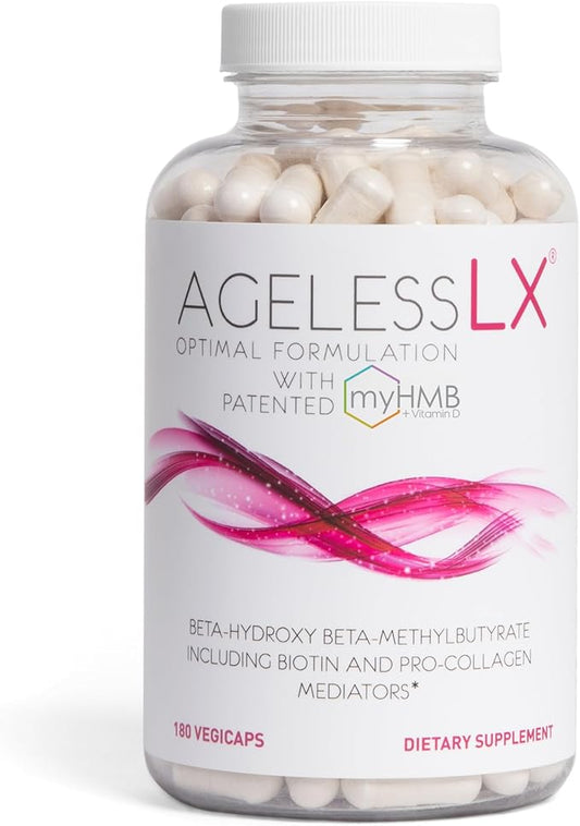 HMB Supplements for Women - Collagen Enhancer Capsules - Anti-Aging for 40 + Lean Muscle Builder - Biotin, Vitamin D3 K2 Supplement for Youthful Skin - 60 Servings
