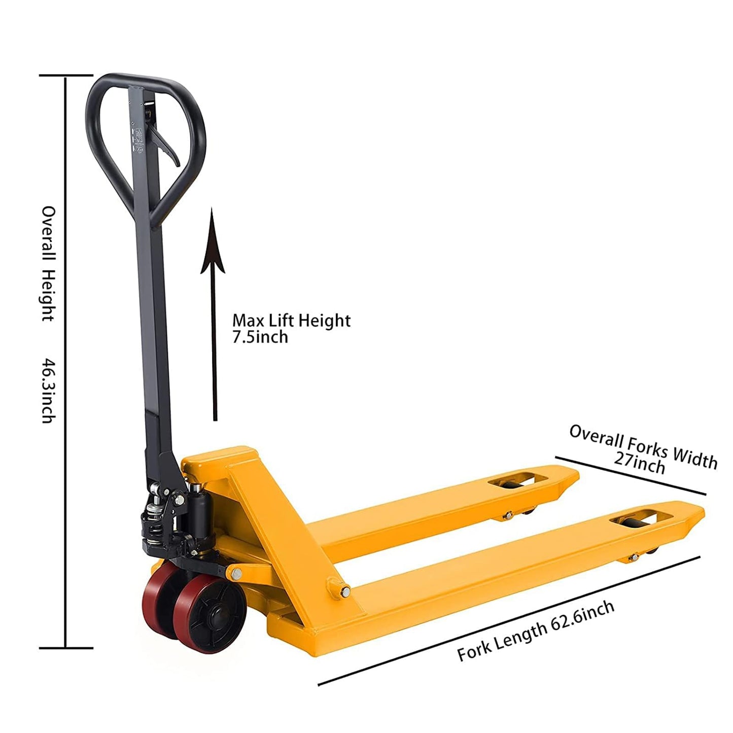Tory Carrier Manual Pallet Jack Hand Pallet Truck 48" L x 27“W 4400lbs Capacity