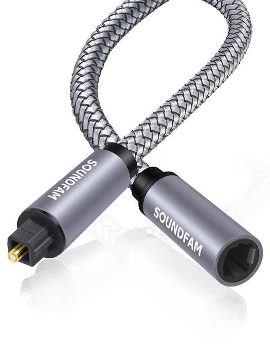 3Ft/1M, Optical Extension Cable Toslink Optical Cable Male to Female Hi-Fi Sound Fiber Digital Extension Adapter
