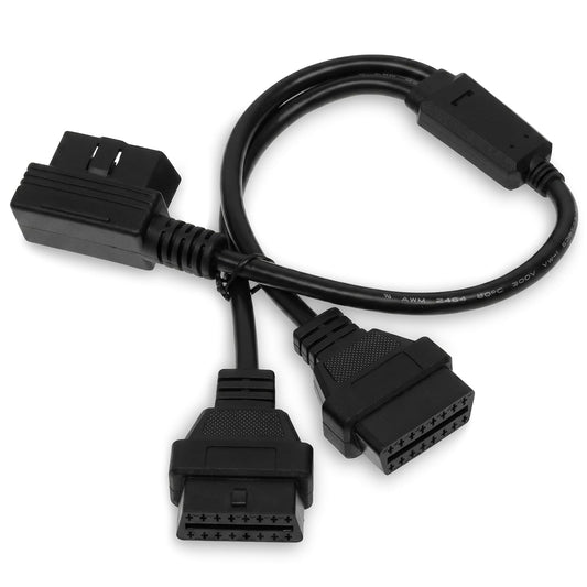 2 OBD2 OBD-II Splitter Cable for Speed Turtle & Z-Flash Modules - Port Adapter Extension Cable - Plug & Play Diagnostic