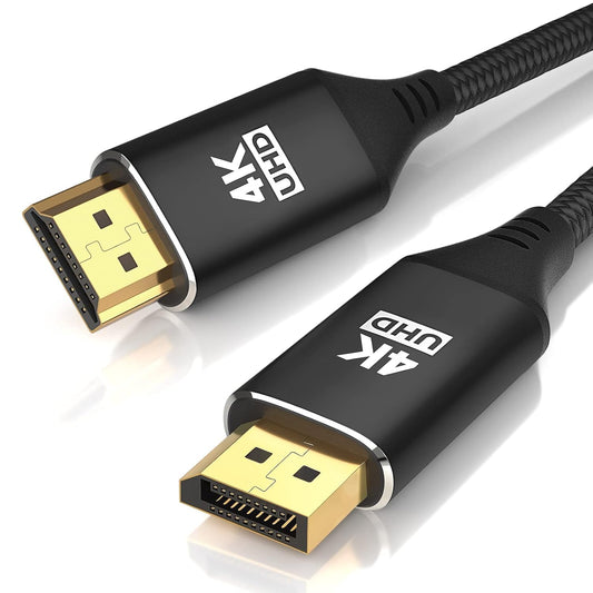4K 60Hz 3FT [4K@60Hz, 18Gbps] PS5/Xbox/Laptop HDMI to DisplayPort Cable Braided,Uni-Directional Gold-Plated - Connect