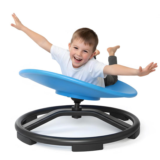Bellunion Spinning Chair for Autistic Kids, Sensory Swivel Chair with 360° Rotation, 220LBS Capacity, Non-Slip Base, Sit and Spin Toy for Children with ADHD, Balance and Coordination (Blue)