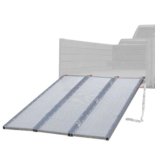 Black Widow Aluminum Folding ATV Ramp w/ Extra Wide Punch Plate, 1,500 lbs Capacity, 6’ 5” - Heavy-Duty Loading Ramp for Trucks and Trailers