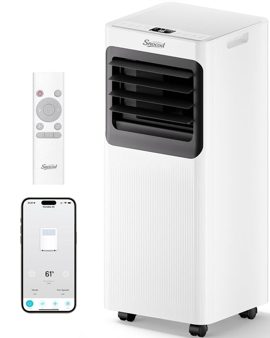 16000 BTU Portable Air Conditioners for Large Room up to 750 Sq. Ft., 5-in-1 Smart AC with WiFi App, Remote Control, Fast Cooling, Dehumidifier, Fan, Sleep Mode, 24H Timer & Window Kit