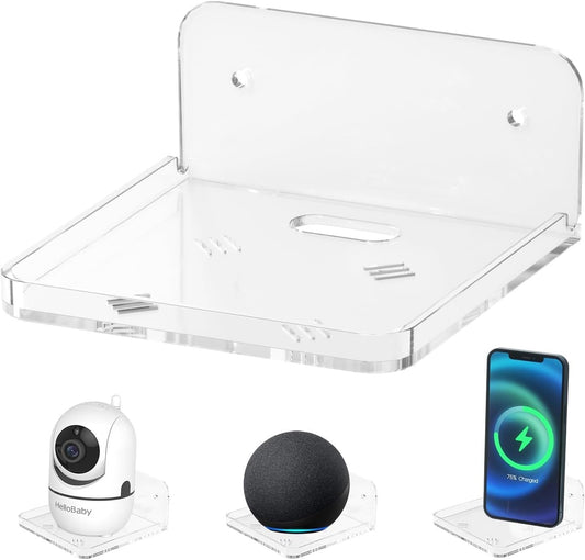 3.9 3.9 1.8 Acrylic Baby Monitor Shelf * * Shelves for Bathroom Wall Mount Shelf for Echo Dot Echo Pop Organizer