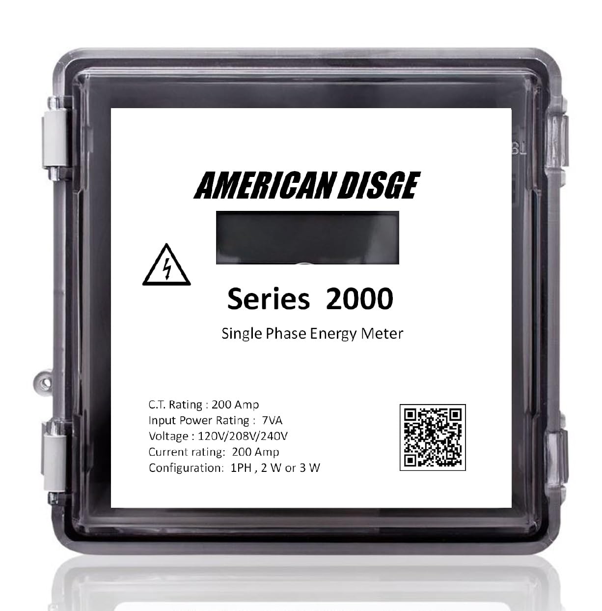 American Disge Series 2000 Single Phase Energy SubMeter, 200 Amp, 120/208/240V, 1PH/2W/3W