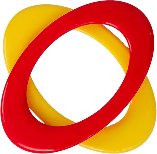 Double Wing Flyer – Aerodynamic Flying Disc for Families & Adults Playing Catch, Sports Toys for Beach Frisbee & Park Activities, Outdoor Toys for Teens & Frisbees for Adults (Yellow & Red)