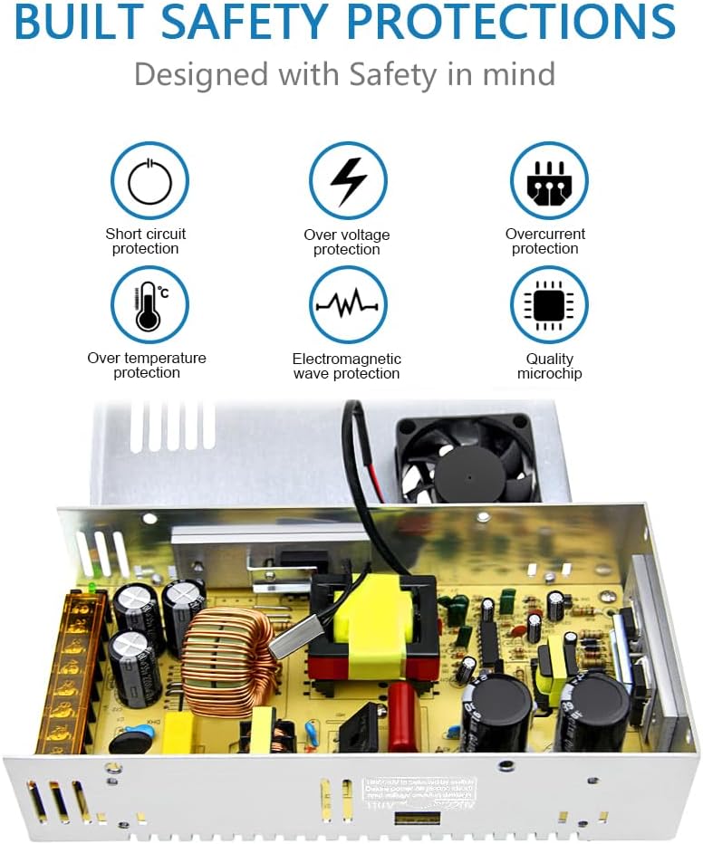 12V 30A 360W 12 30 110V 240V 3D SHNITPWR Power Supply AC to DC Adapter Volt Amp Switching Power Converter Transformer