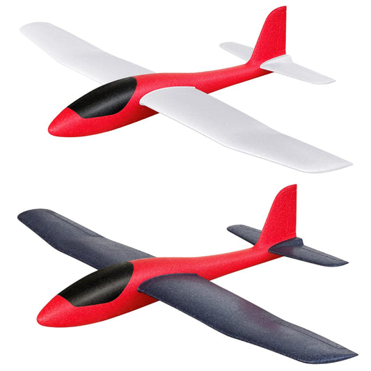 HAWK'S WORK 86cm EPP Foam Glider, Super Large Hand Throw Airplane Toy for Kids Outdoor Play & STEM Learning, Ideal Blank Airframe for DIY RC Conversion (XL, 2 Pack)
