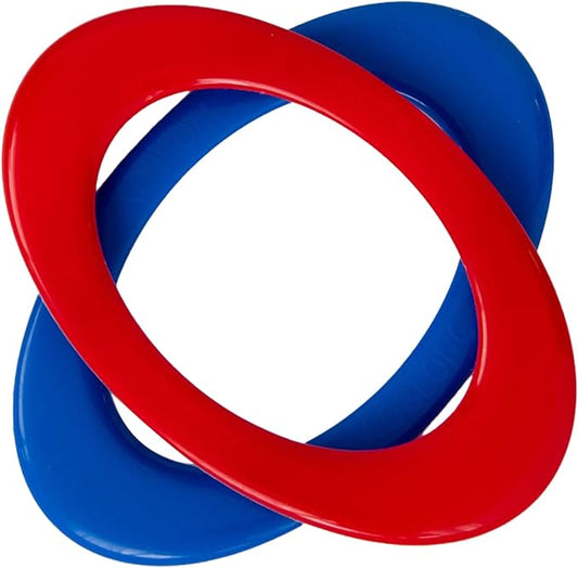 Double Wing Flyer – Aerodynamic Flying Disc for Families & Adults Playing Catch, Sports Toys for Beach Frisbee & Park Activities, Outdoor Toys for 8+ Age & Frisbees for Adults (Red & Blue)