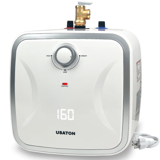 2.5 Gallon Hot Water Heater Electric - Compact Under Sink Instant Portable Mini Small Tank Hot Water with LED Display for Point of Use, RV Camper Kitchen, 110V/120 volt, 1440W, Wall or Floor Mounted