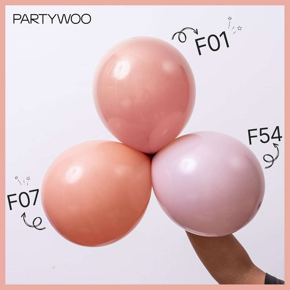 PartyWoo Dusty Pink Balloons - 127-Piece Blush Pink Balloon Arch Kit for Baby Showers & Birthday Parties