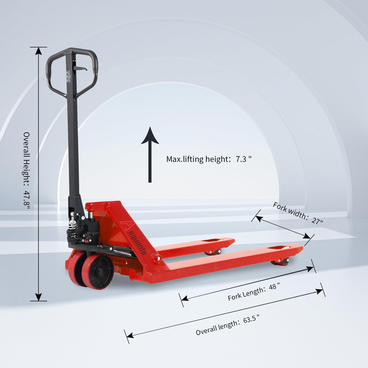 Aequanta Manual Pallet Jack Truck 6600Lbs Capacity, Professional Pallet Trucks 27" W x 48" L Fork Size