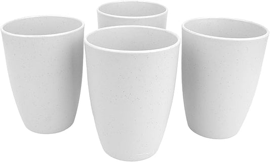 4Pcs Wheat Straw Cups, Unbreakable Drinking Cup, Reusable Cups Dishwasher Safe, 12 oz for Kitchen, Home, Office, and Outdoor Use(Beige)