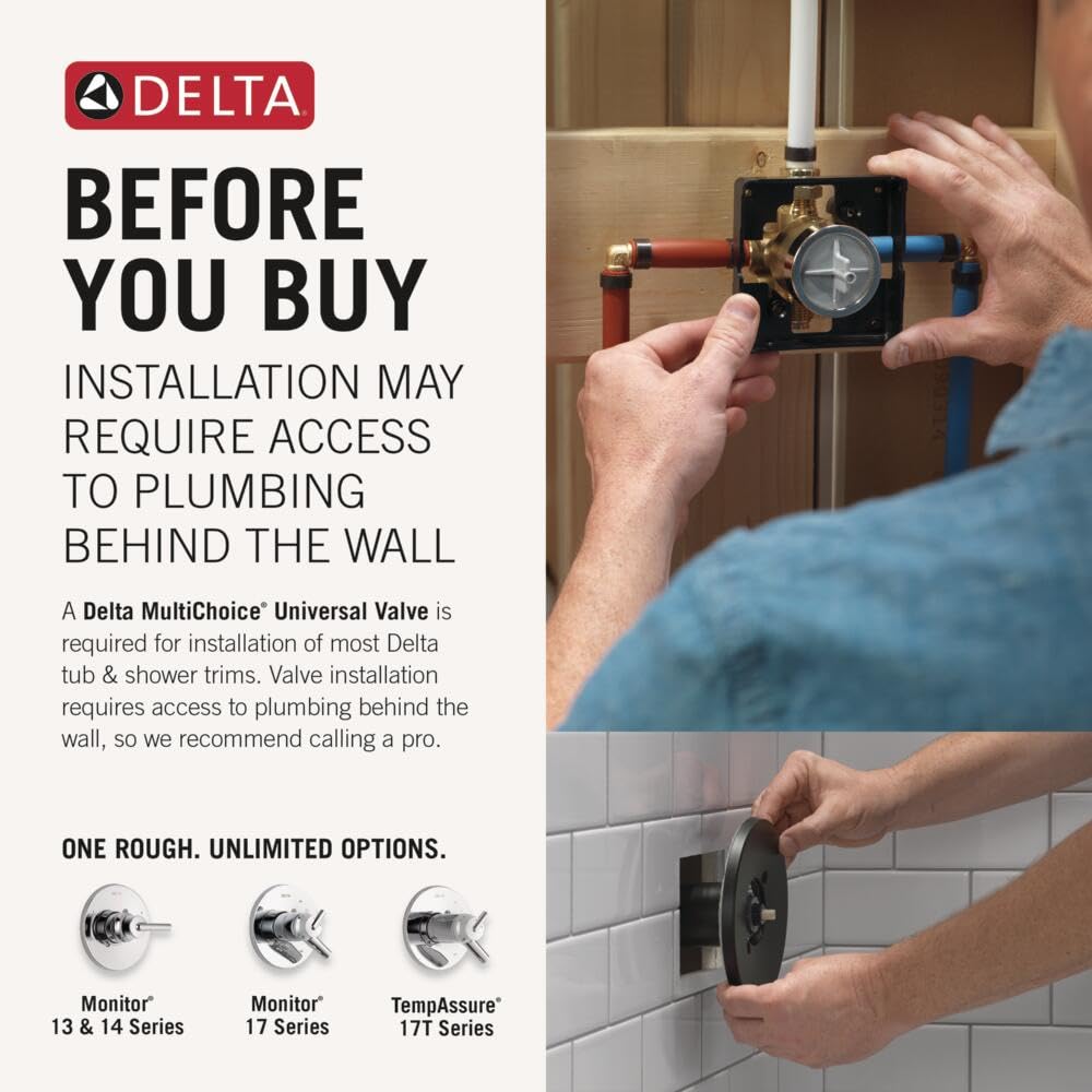 Delta Faucet Trinsic 17 Series Dual-Function Shower Trim Kit with Single-Spray H2Okinetic Shower Head, Venetrain Bronze T17259-RB (Valve Not Included)