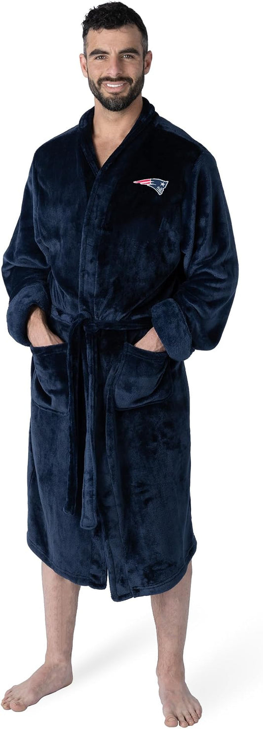NFL Adult Unisex Silk Touch Bathrobe, Officially Licensed Loungewear, Soft Plush Polyester