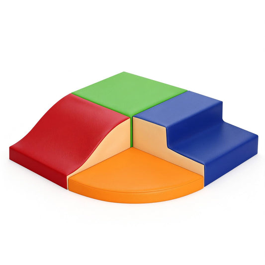 TODIBY 4-Piece Soft PU Leather Toddlers Climbing Toys, Foam Climbing Blocks for Toddlers, Baby Play Set Foam Climb Structures for Toddler 3+, Indoor Crawl Activity Play Gym