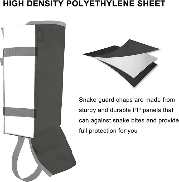 Snake Gaiters Leg Guards, Waterproof Snake Guards, Adjustable Snake Bite Protection for Lower Legs, Snake Chaps for Men&Women