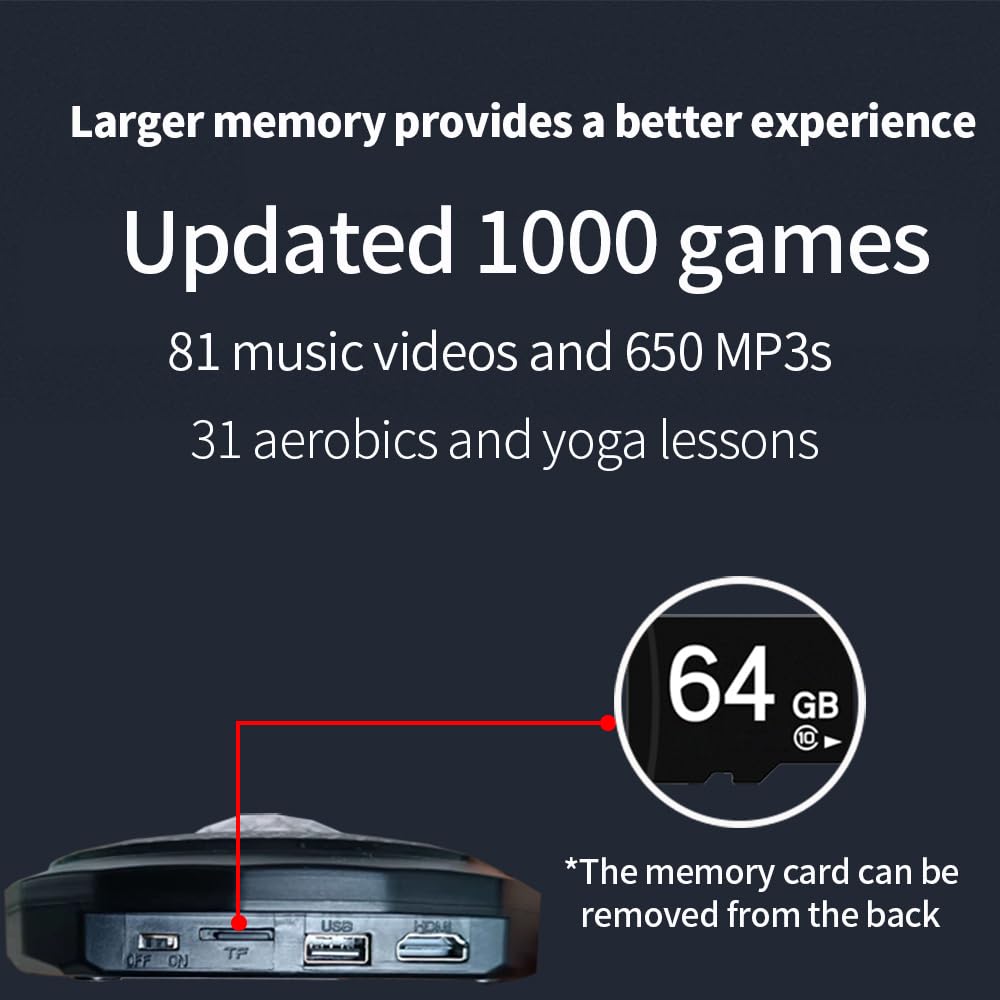 WuZhuangYuan HDMI Musical Electronic Dance mat with a Camera, a 64G Large Memory Card, Including 1000 Games,650 Songs,81 Music Videos,for Single/Double Users, a Luxurious Gift for Boys and Girls