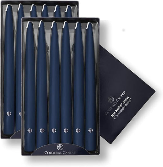 Colonial Candle NAA10.1479 Unscented Taper Candles, 10 in, Blue