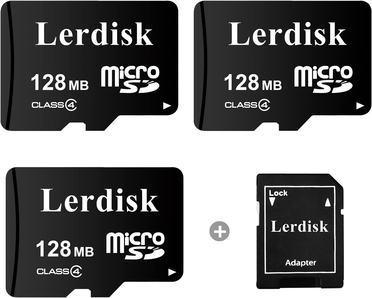 Lerdisk 128MB (0.12GB) Pack 3 MP3/Old Factory Wholesale Micro SD Card of in Bulk Low Capacity for Phones/Small Files