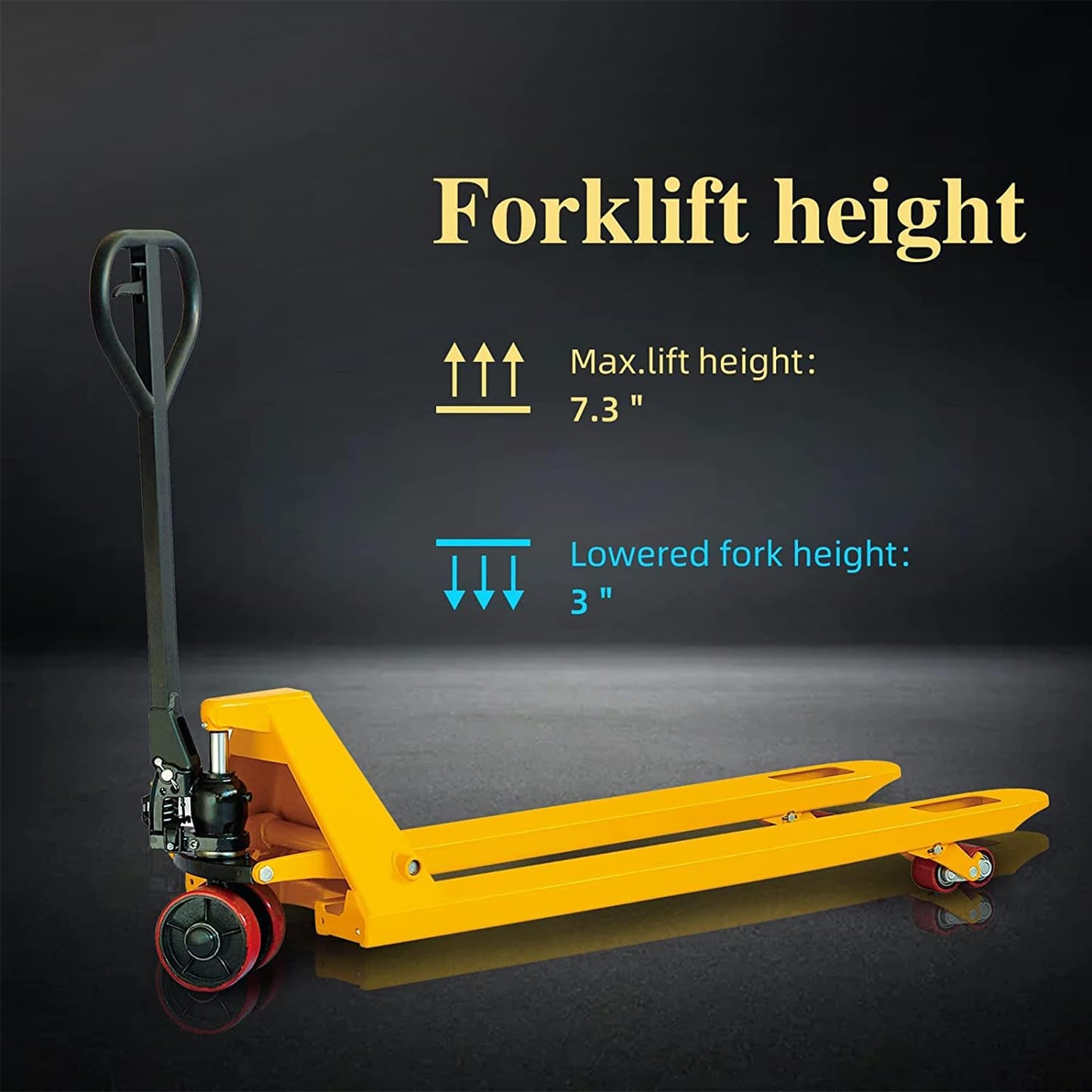 Manual Pallet Jack Hand Pallet Truck 48" L x 21“W 4400lbs Capacity