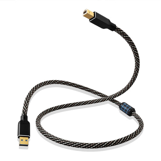3.0 3.28ft B,4N Core,24K Card,Mixer,Synthesizer(3.28ft/1m) USB HiFi Audio Cable -USB A to USB OFC Gold-Plated