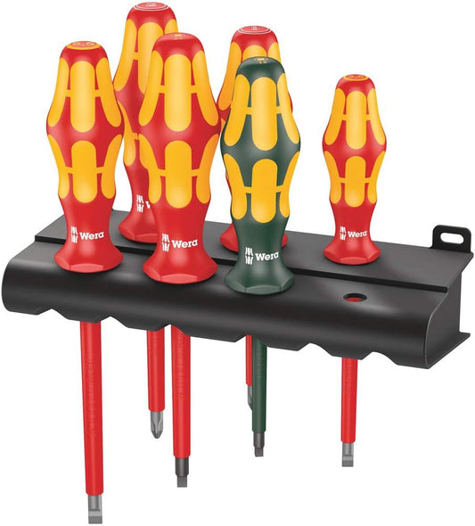 Wera Kraftform Plus Insulated Screwdriver Set - 6-Piece Professional Tool Kit for Electricians