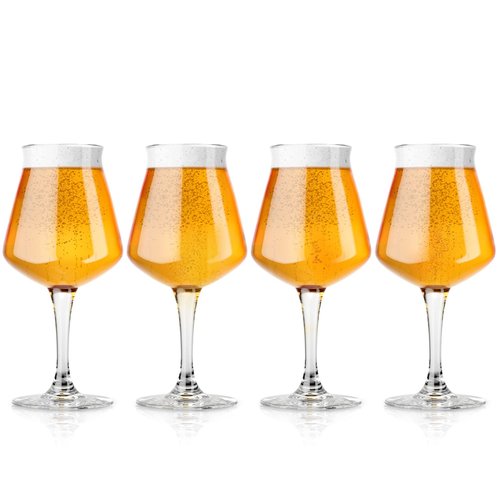 DU VINO Nucleated Teku 3.0 Beer Glass, 14.2 oz, 4 Pack - Insulated Glassware for Better Head Retention & Aroma Release, Craft Beer Glasses for Home