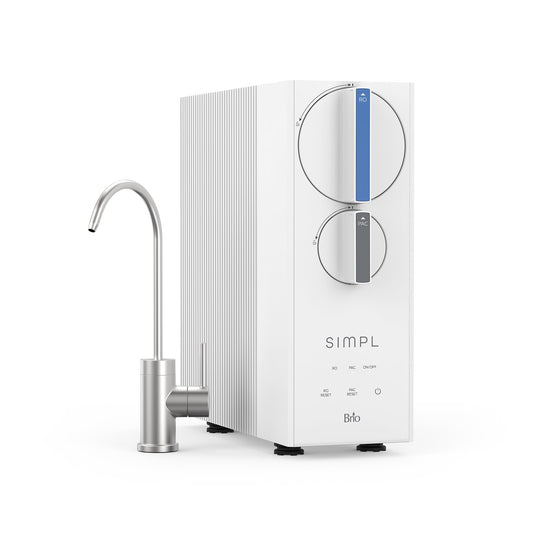 Brio SIMPL Reverse Osmosis Tankless Water Filter System for Clean Drinking Water | 4-Stage Undersink 0.0001 Micron RO Filtration | Reduces PFAS, Dirt, Rust, Chlorine, VOCs & Heavy Metals | 400 GPD