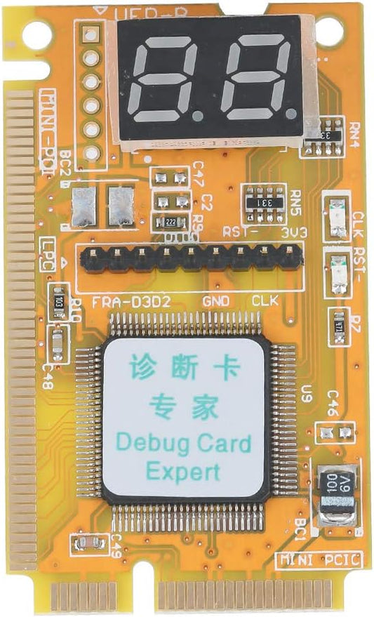 Bewinner Debug Card, Portable Computer Diagnostic Card Support Mini PCI Mini PCI-E LPC Bus Interface, Laptop Analyzer