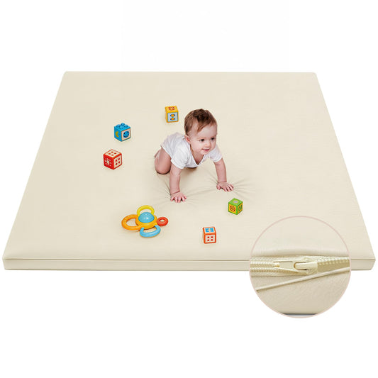 ILPEOD Waterproof Baby Play Mat for Floor Memory Foam 59 * 79 Cushion Playpen Playmat Tummy Time Crawling Mat Nursery Rug Thick Pad Create Soft & Safe Area for Infants,Toddler,Kids,Beige