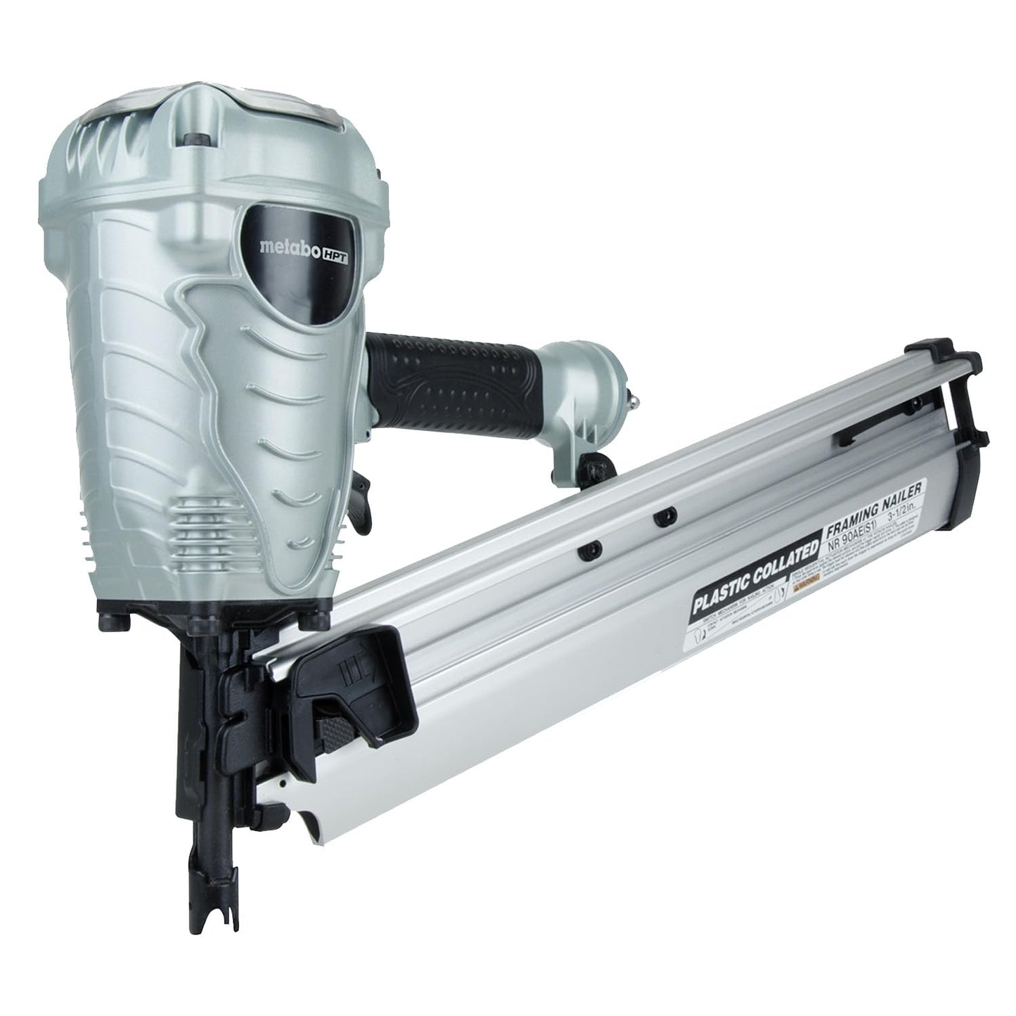 Metabo HPT Framing Nailer, Pro-Preferred Power Nailer for Flooring, Roof Decking, and More, Lightweight 7.5 lbs Framing Tool for 21° 2" to 3-1/2" Plastic Collated Nails, NR90AES1